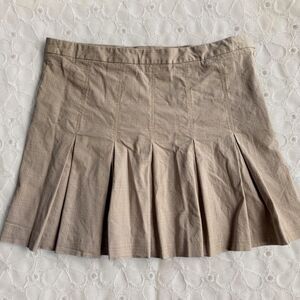Vintage Y2K Gap Plaid Tan Pink Pleated Mini Skirt